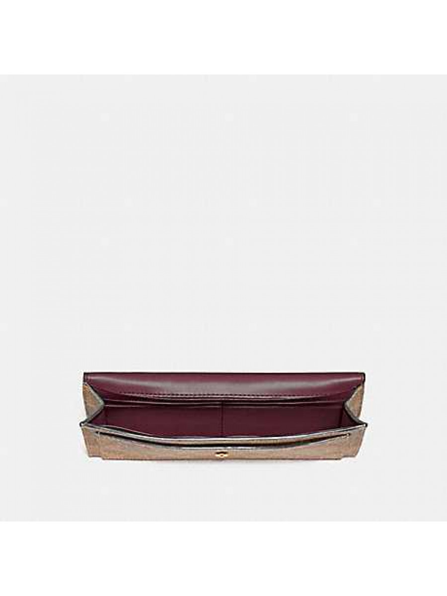 Кошелёк Coach Soft Wallet In Signature Canvas (B4/Tan Rust)(Золото)