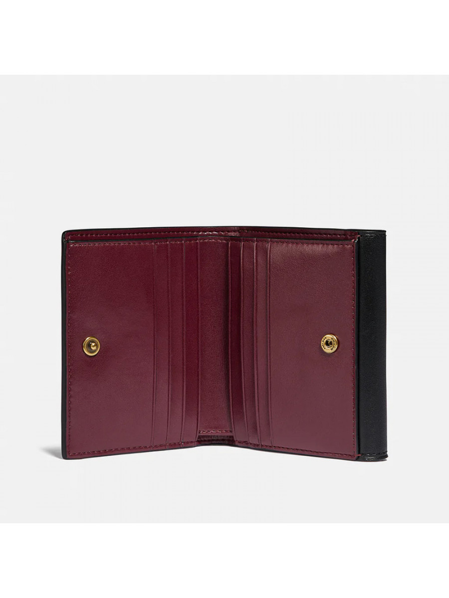 Кошелёк Coach Tabby Small Wallet In Colorblock Signature Canvas – B4/Tan Black