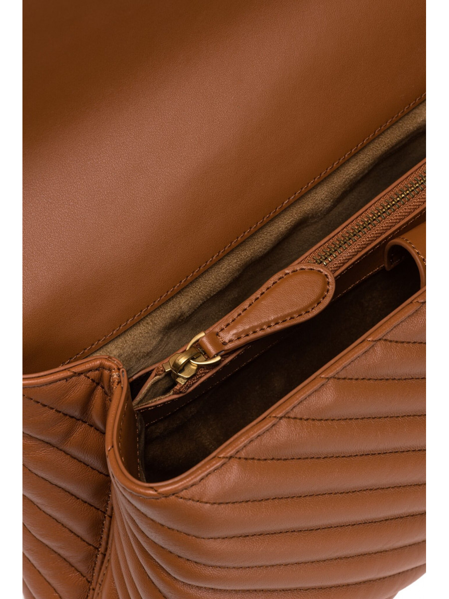 Сумка BIG LADY LOVE BAG PUFF CHEVRON — cognac-antique gold