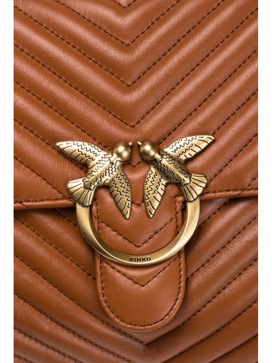 Сумка BIG LADY LOVE BAG PUFF CHEVRON — cognac-antique gold