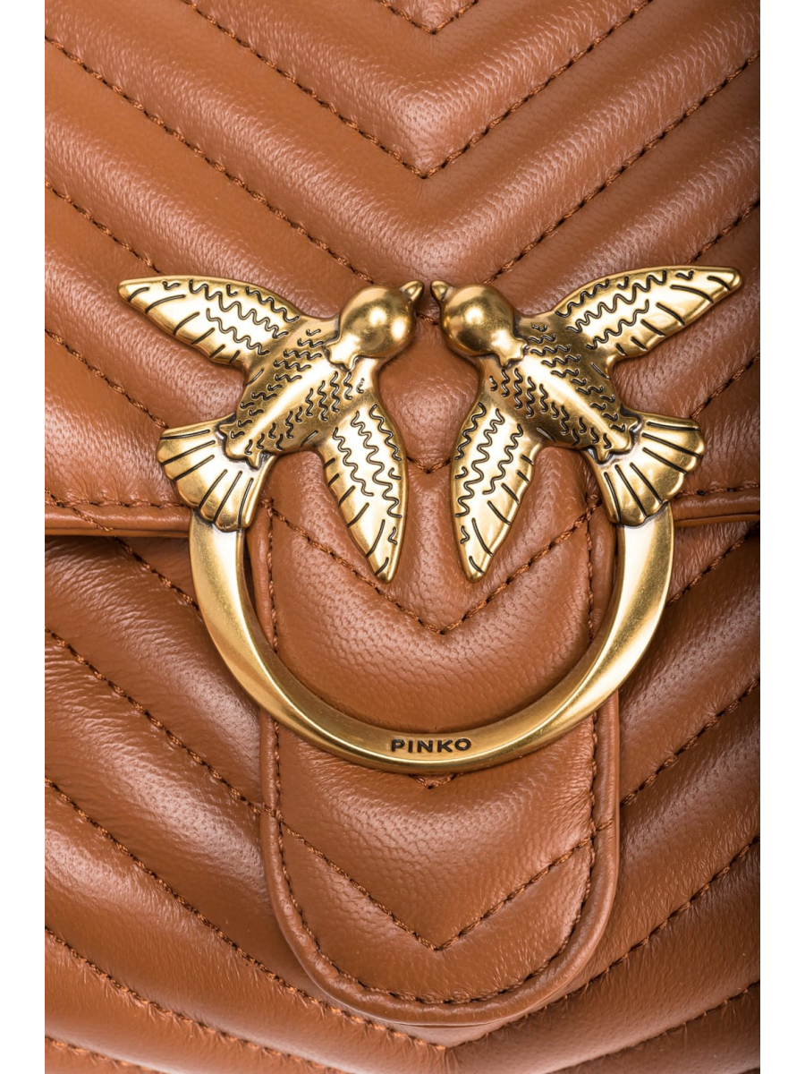 Сумка CLASSIC LADY LOVE BAG PUFF CHEVRON – cognac-antique gold