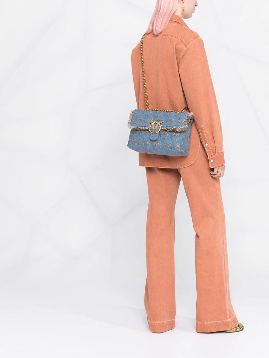 Сумка CLASSIC LOVE BAG PUFF DENIM LOGO – light blue