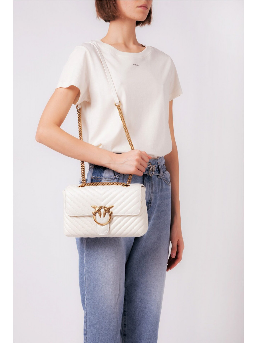 Сумка LADY LOVE BAG PUFF V QUILT — white+white-antique gold