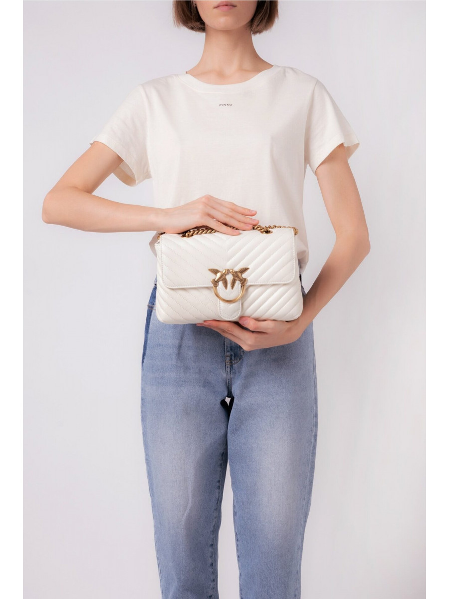 Сумка LADY LOVE BAG PUFF V QUILT — white+white-antique gold