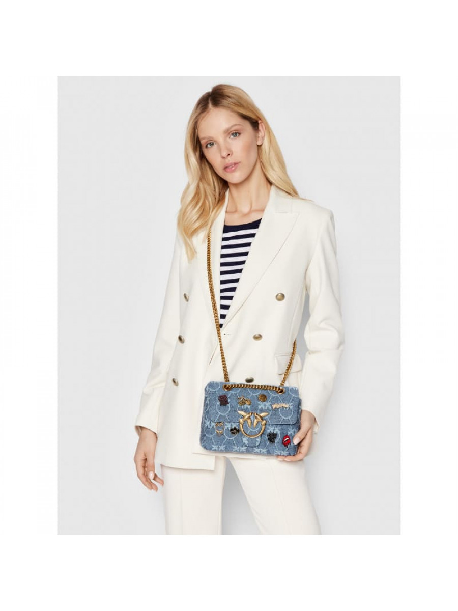 Сумка MINI LOVE BAG PUFF VARSITY PINS – light blue