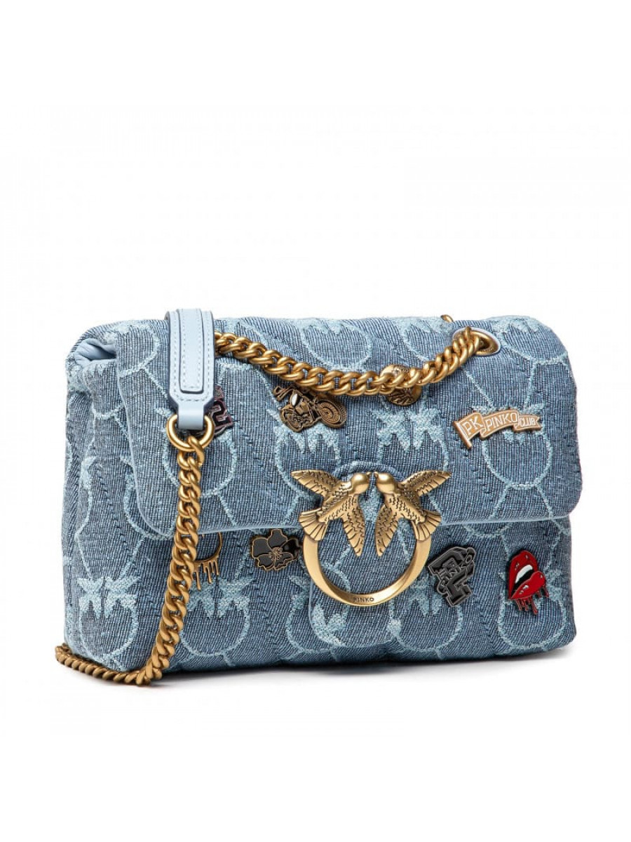 Сумка MINI LOVE BAG PUFF VARSITY PINS – light blue