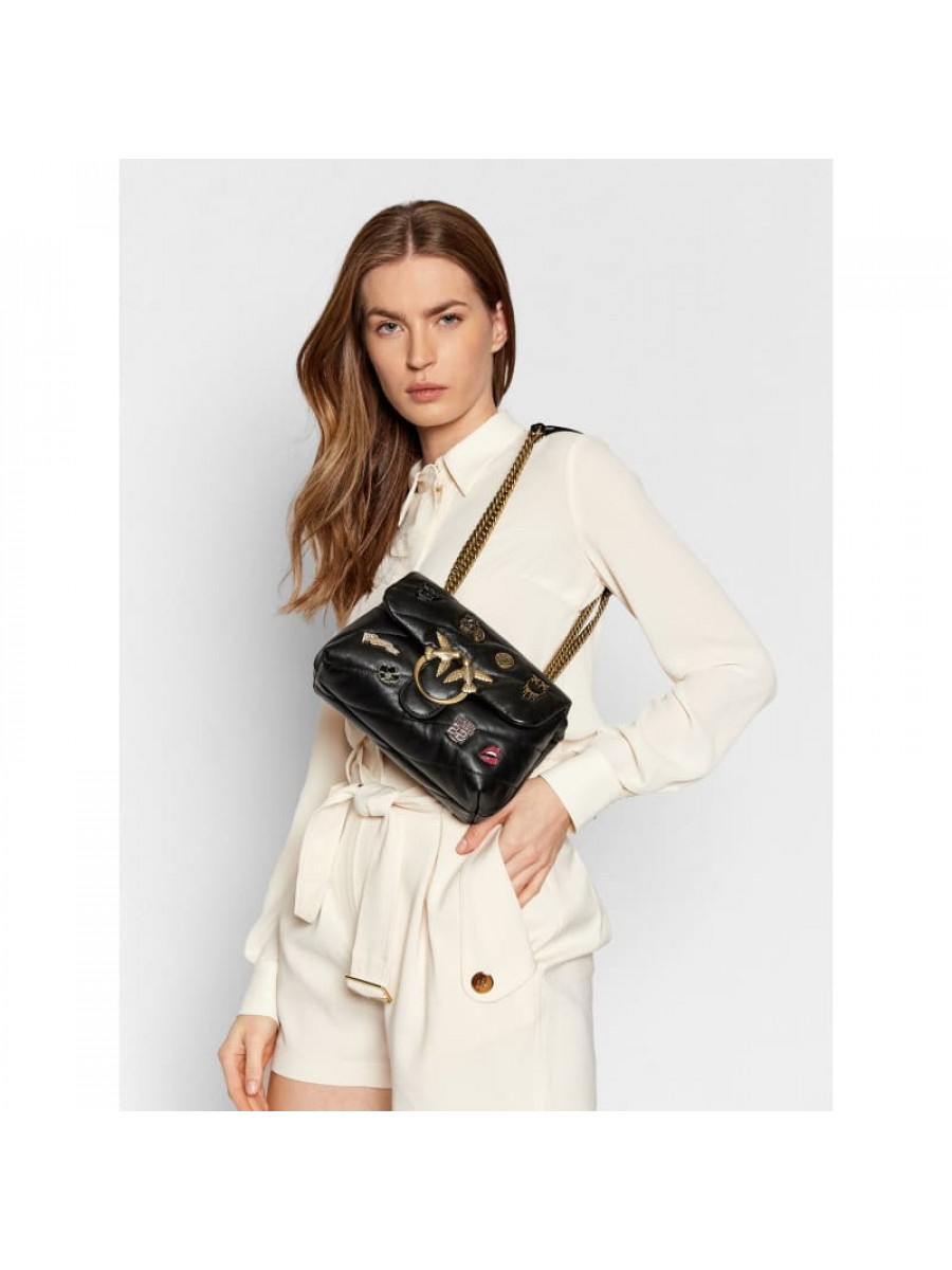 Сумка MINI LOVE BAG PUFF VERSITY PINS – black