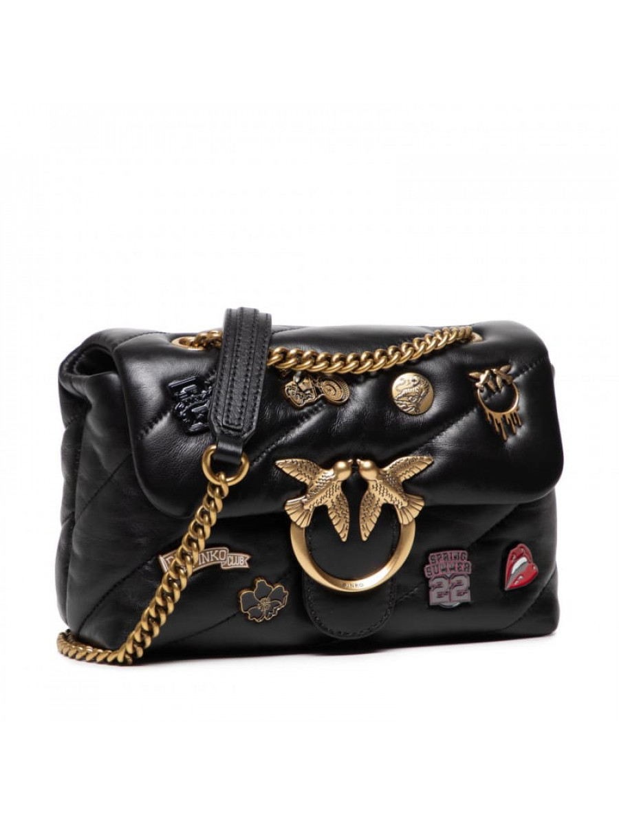 Сумка MINI LOVE BAG PUFF VERSITY PINS – black
