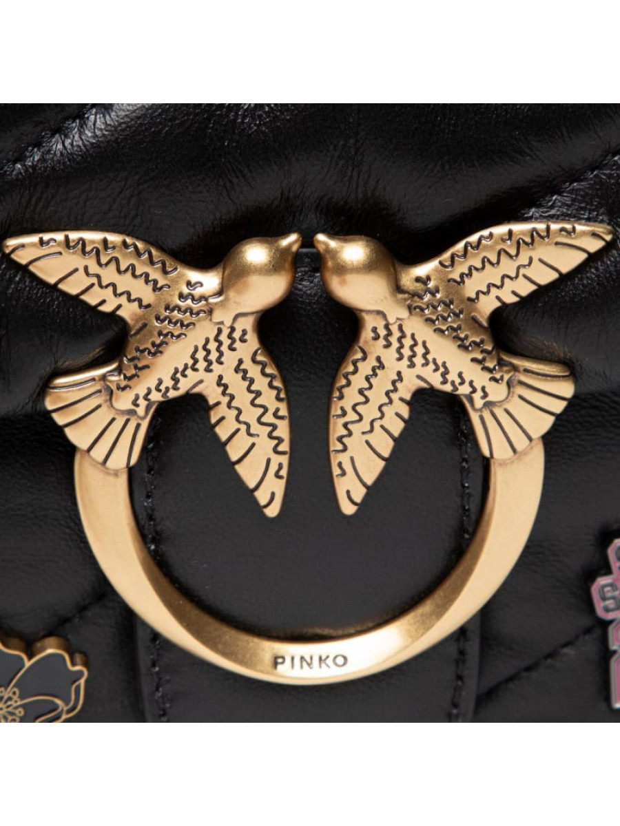 Сумка MINI LOVE BAG PUFF VERSITY PINS – black