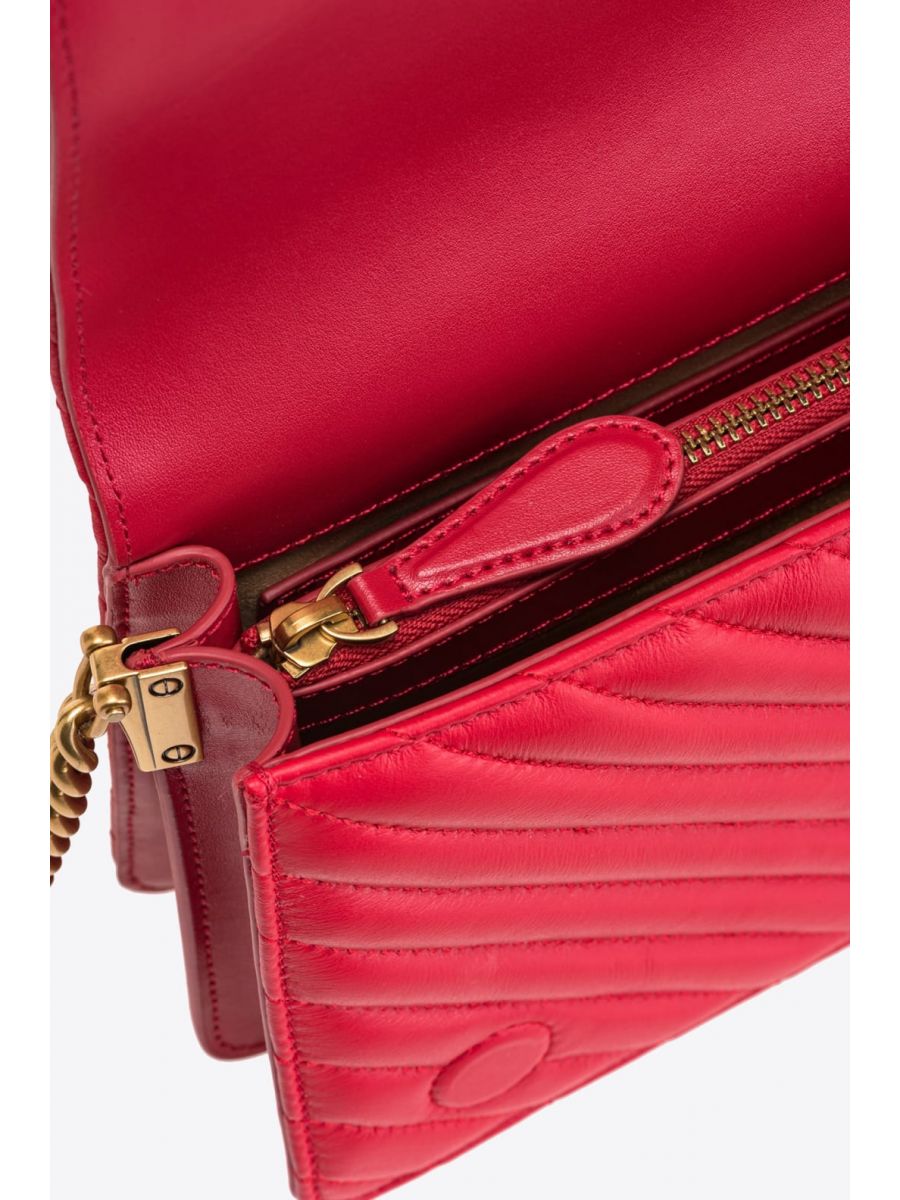 Сумка CLASSIC LOVE BAG CLICK CHEVRON STUDS – garnet red-antique gold