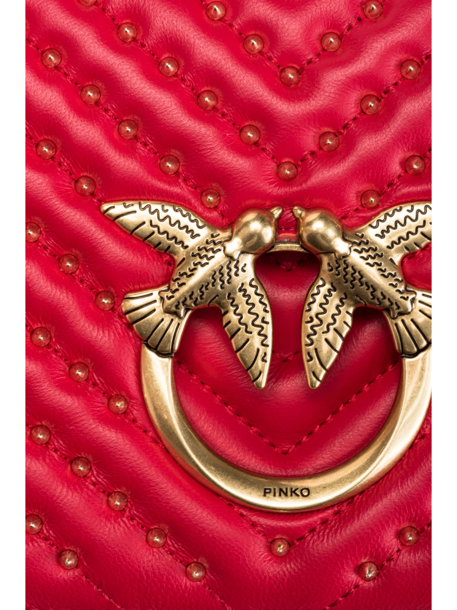 Сумка CLASSIC LOVE BAG CLICK CHEVRON STUDS – garnet red-antique gold