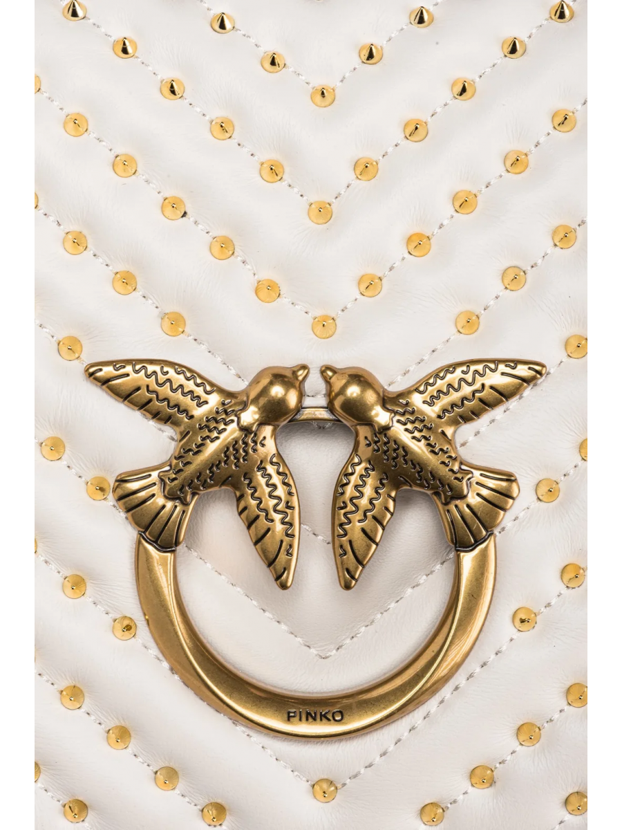 Сумка CLASSIC LOVE BAG CLICK CHEVRON STUDS – white-antique gold