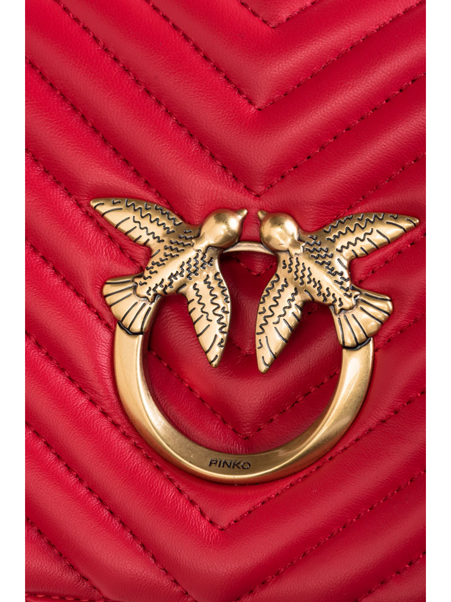 Сумка CLASSIC LOVE BAG CLICK V QUILT – red-antique gold