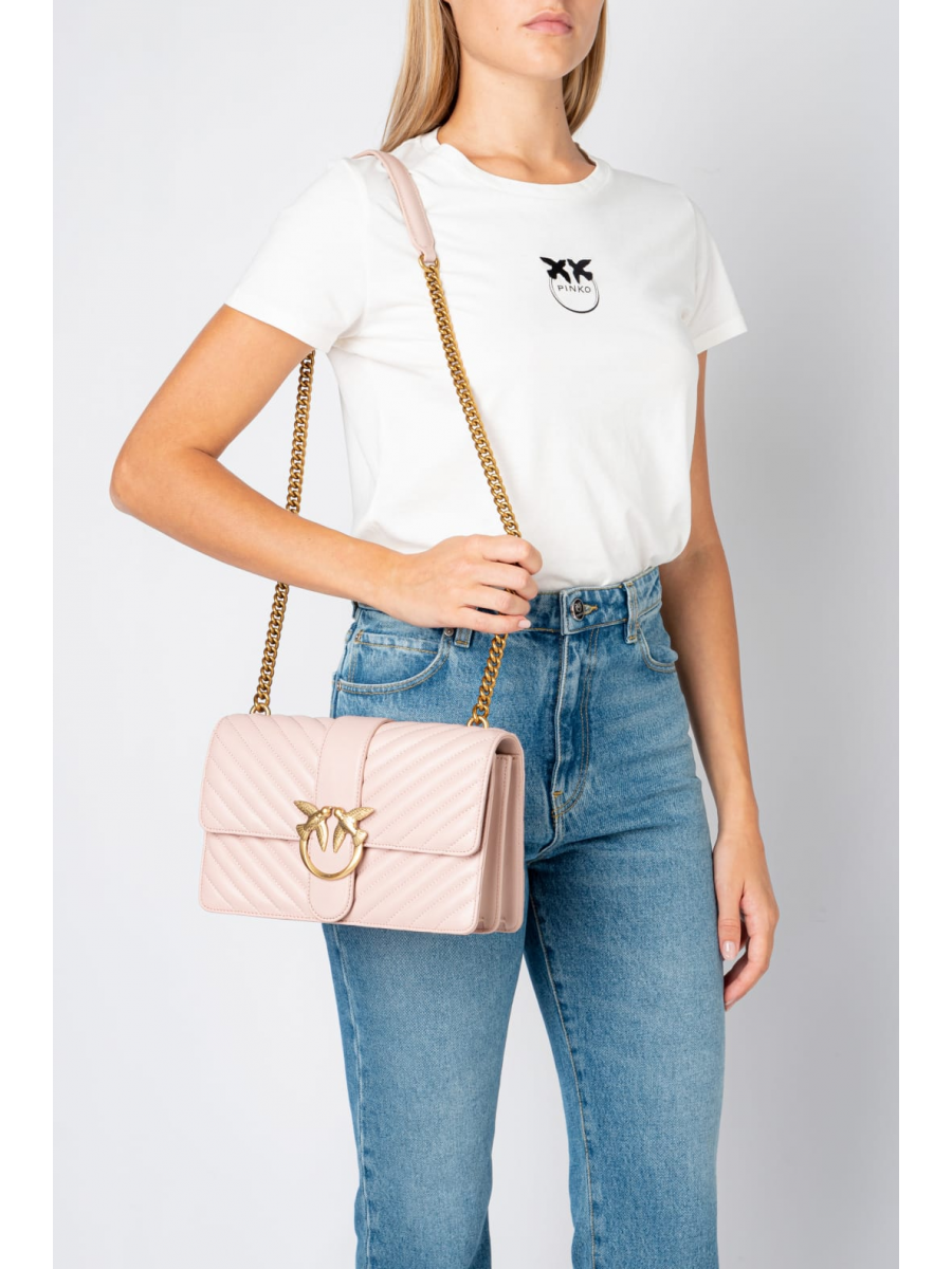 Сумка CLASSIC LOVE BAG ICON CHEVRON – pink/dusty pink-antique gold