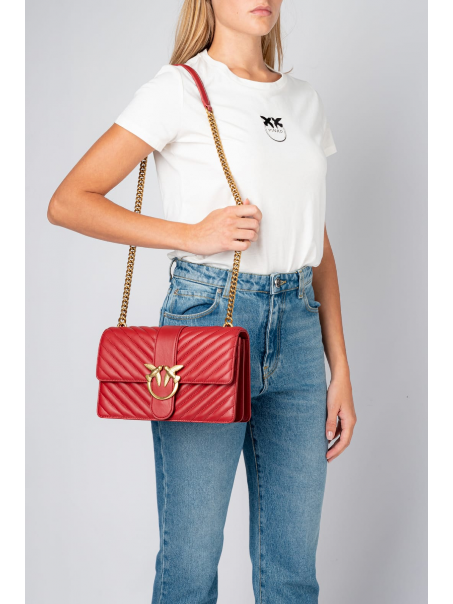 Сумка CLASSIC LOVE BAG ICON CHEVRON – ruby red-antique gold