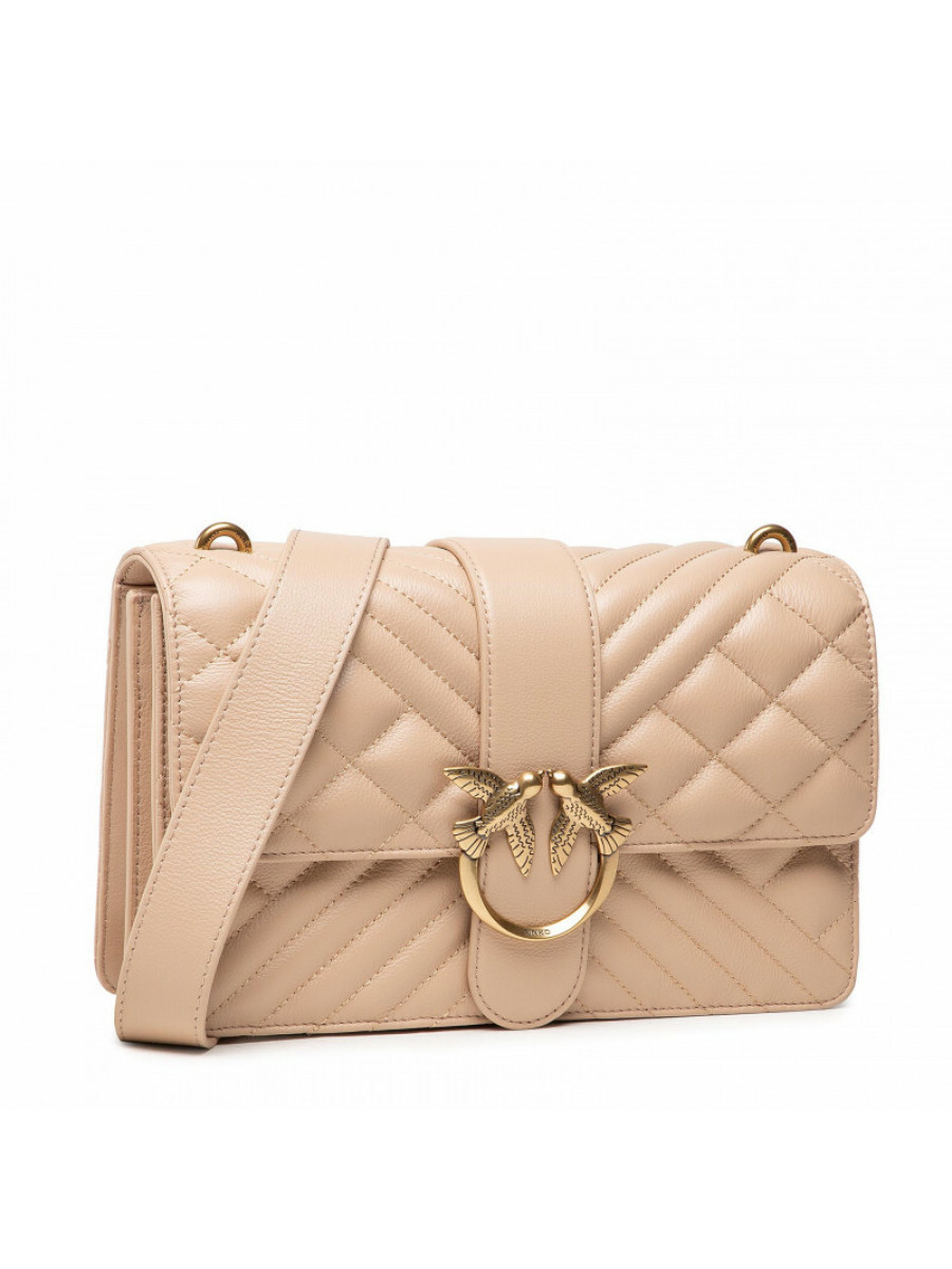 Сумка CLASSIC LOVE BAG ICON V QUILT MIX — beige