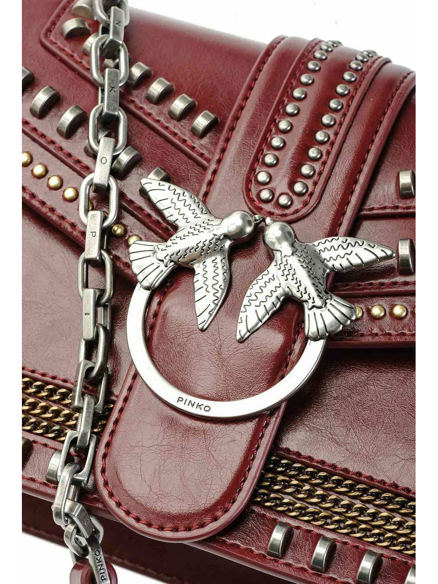 Сумка CLASSIC LOVE BAG MIX STUDS — burgundy