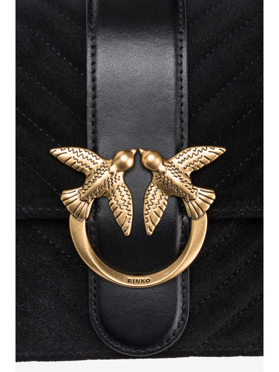 Сумка CLASSIC LOVE BAG ONE SUEDE – black-antique gold