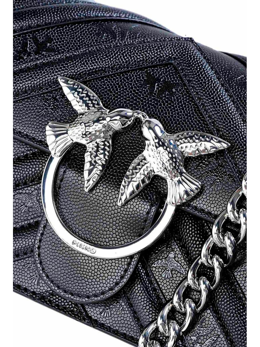 Сумка MIN LOVE BAG STRIPES LOVE BIRDS — black