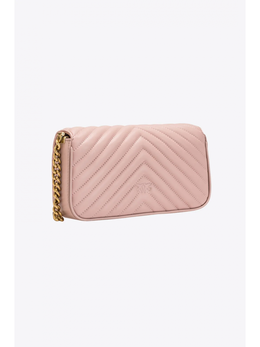 Сумка MINI LOVE BAG CLICK BAGUETTE CHEVRON – dusty pink-antique gold