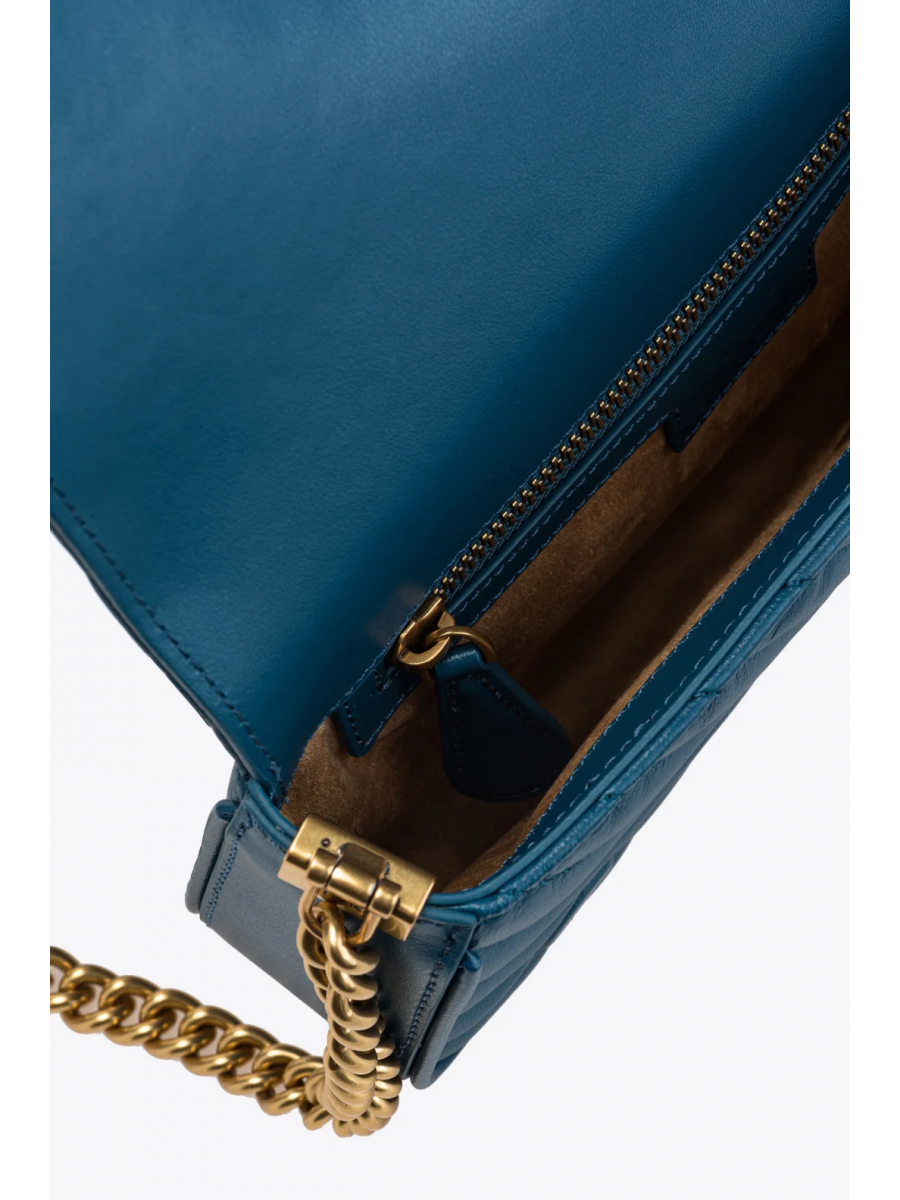 Сумка MINI LOVE BAG CLICK BAGUETTE CHEVRON – teal-antique gold