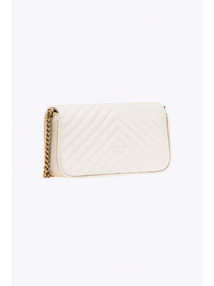 Сумка MINI LOVE BAG CLICK BAGUETTE CHEVRON – white-antique gold
