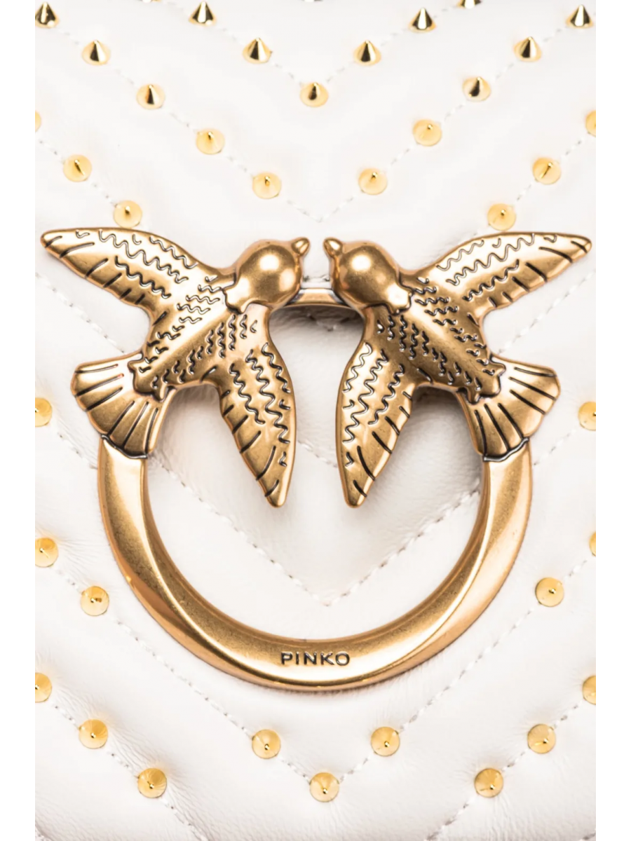 Сумка MINI LOVE BAG CLICK CHEVRON STUDS – white+white-antique gold