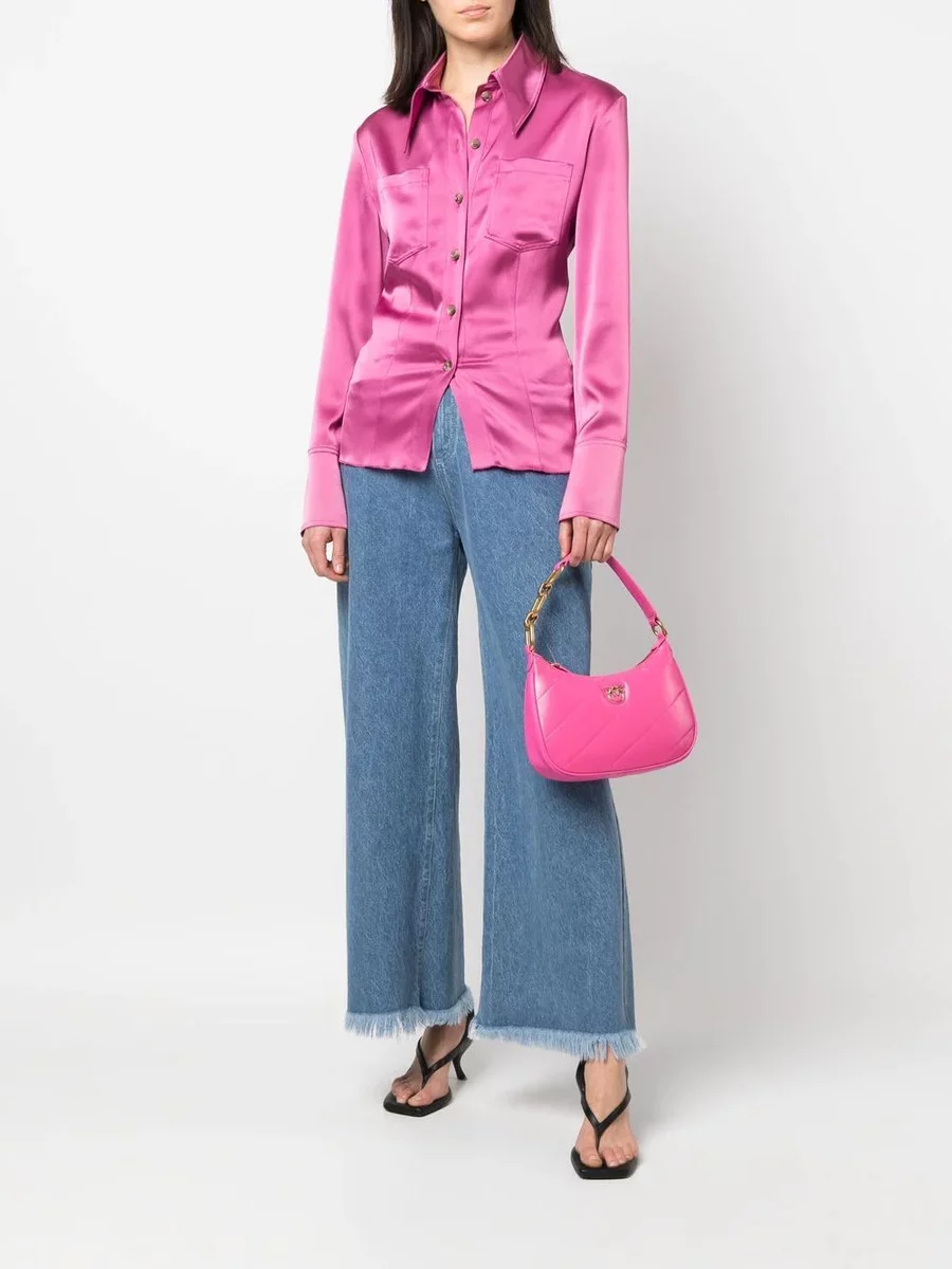 Сумка MINI LOVE BAG HALF MOON MAXI QUILT – fuchsia