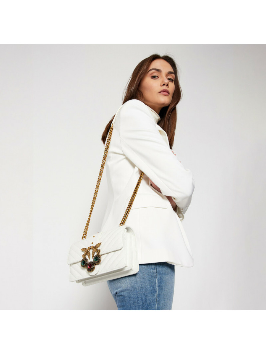 Сумка MINI LOVE BAG ICON V QUILT CROSSBODY — white