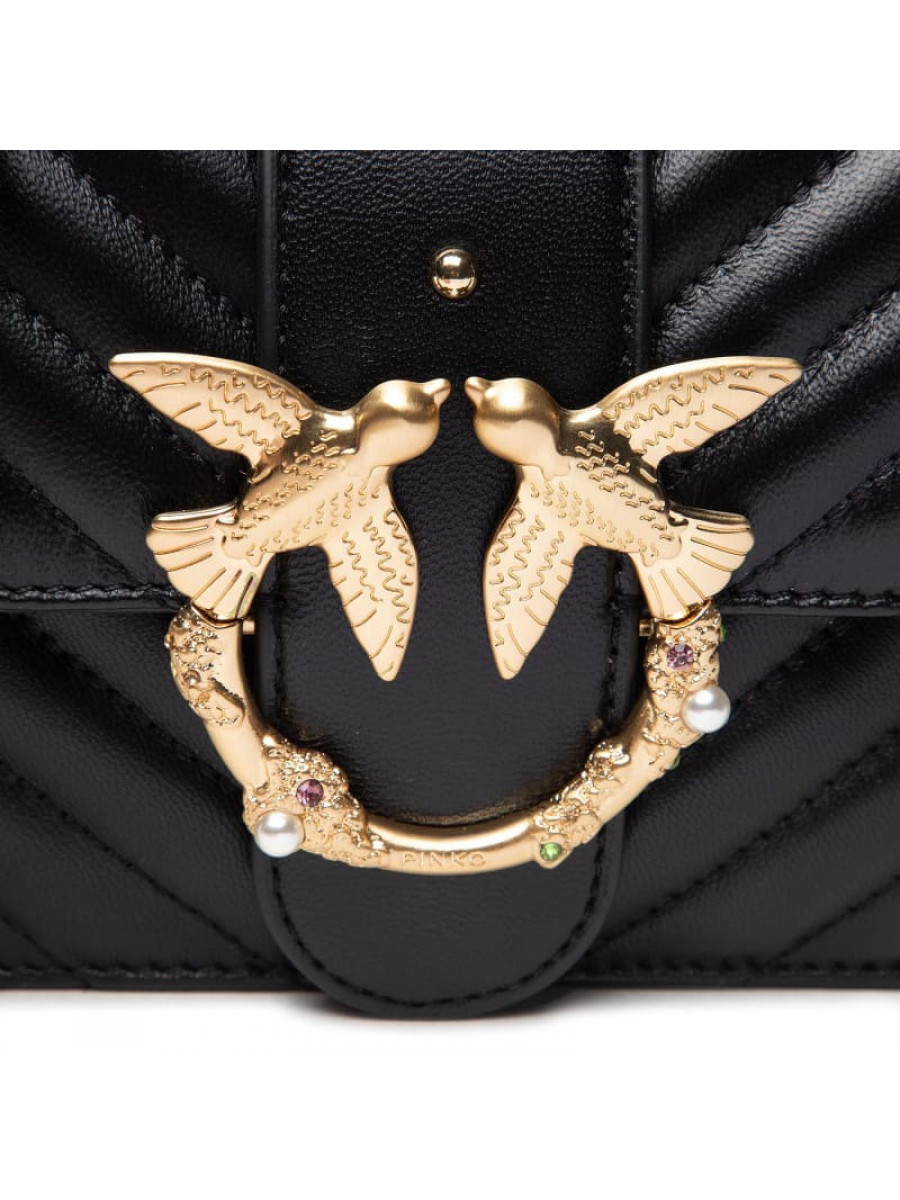 Сумка MINI LOVE BAG ICON V QUILT JEWEL – black