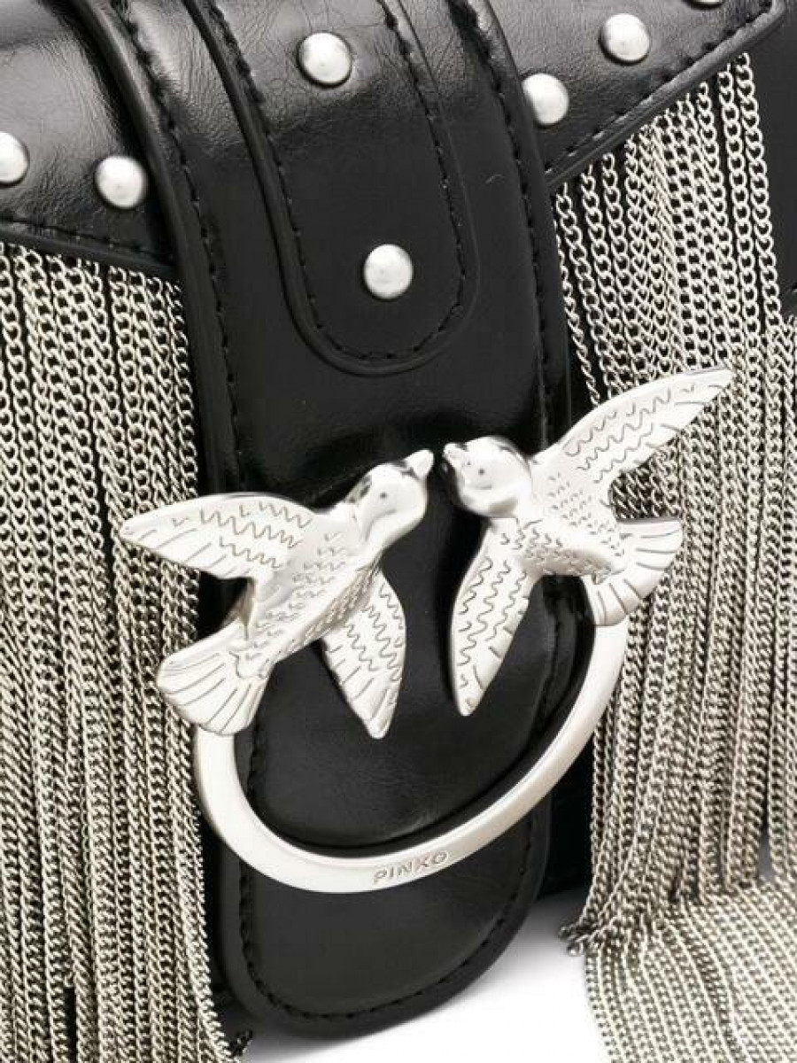 Сумка MINI LOVE BAG METAL FRINGES – black