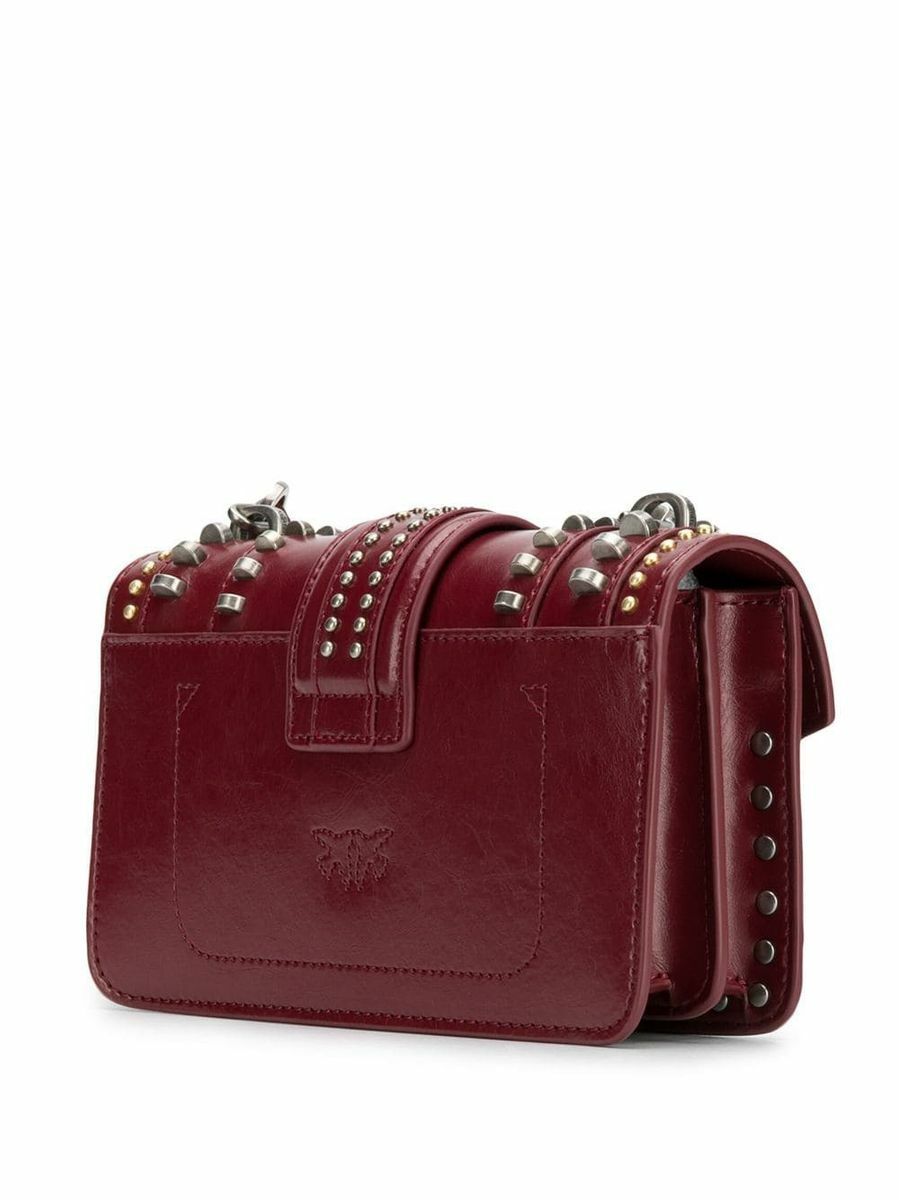 Сумка MINI LOVE BAG MIX STUDS — burgundy