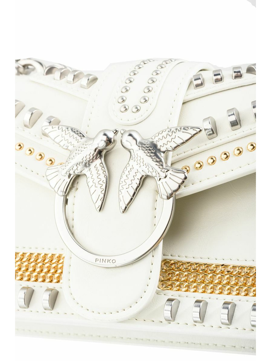 Сумка MINI LOVE BAG MIX STUDS — white