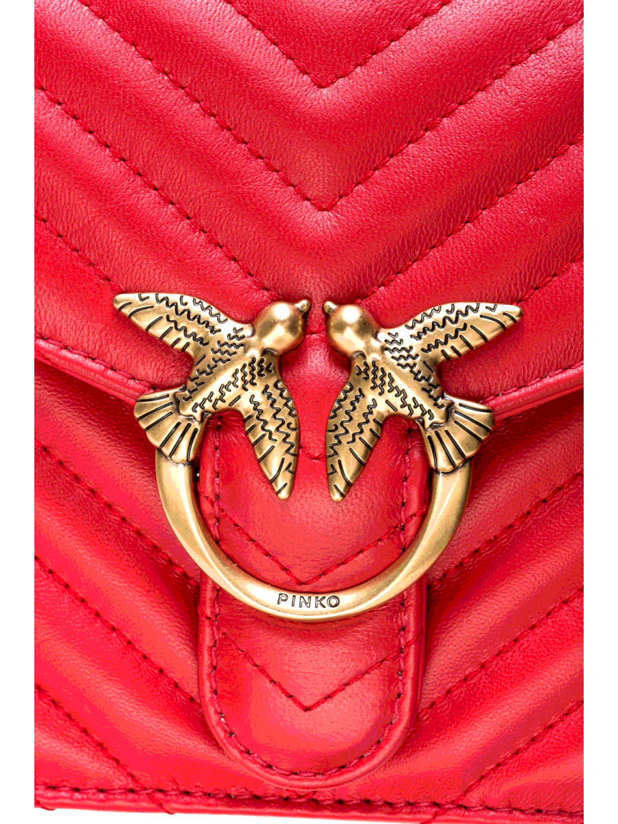 Сумка MINI LOVE BAG TOP HANDLE CHEVRON – red-antique gold