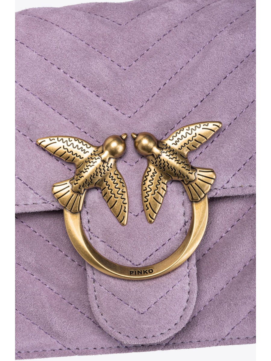 Сумка MINI LOVE BAG TOP-HANDLE LIGHT SUEDE – iris-antique gold
