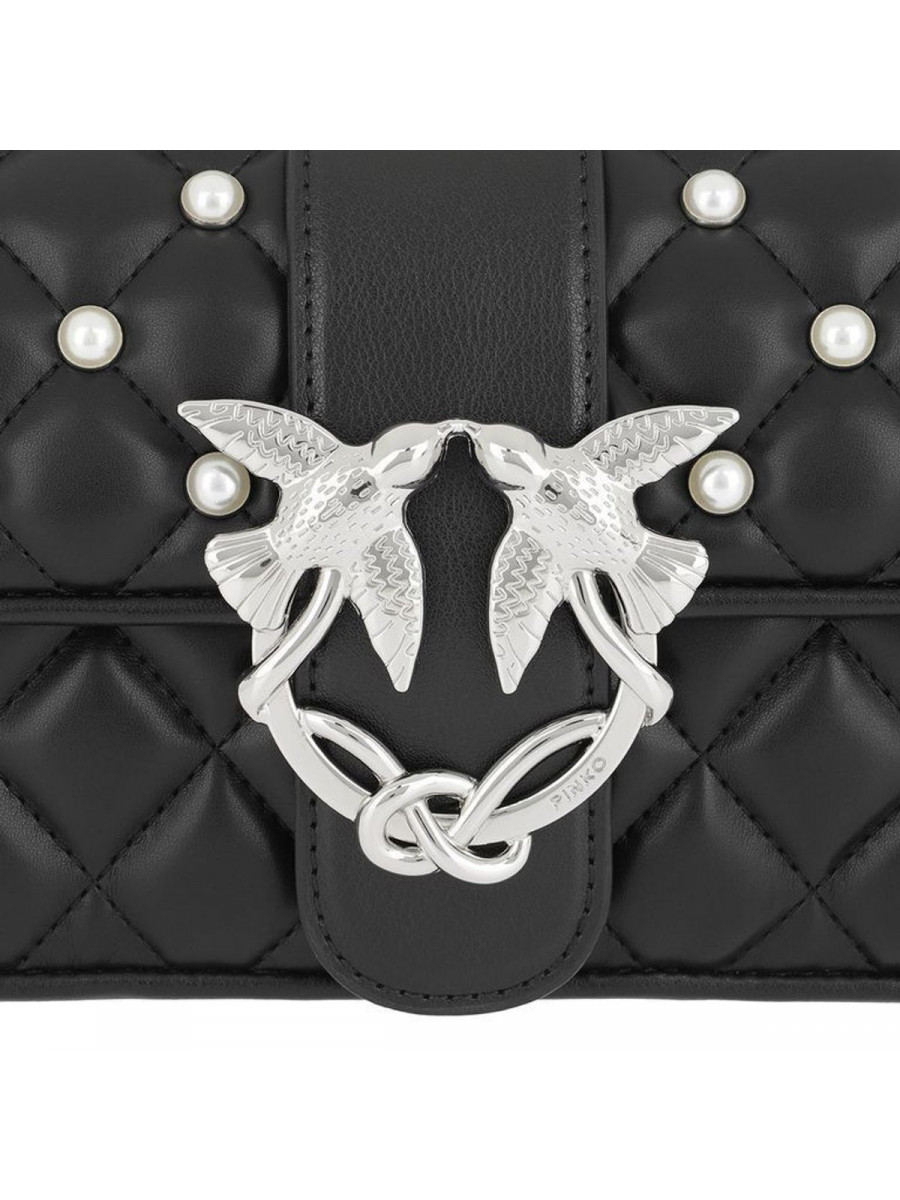 Сумка MINI LOVE PEARLS SHOULDER BAG NERO — black