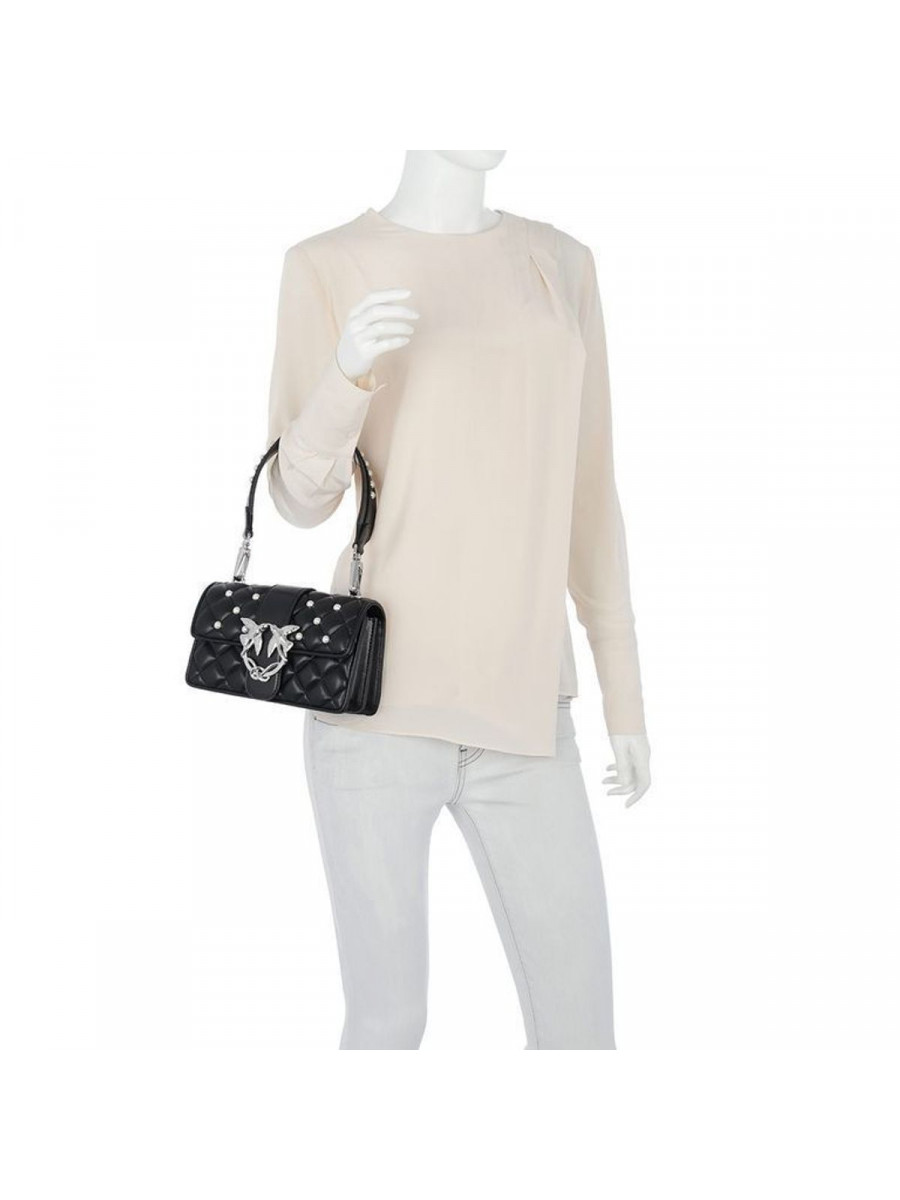 Сумка MINI LOVE PEARLS SHOULDER BAG NERO — black