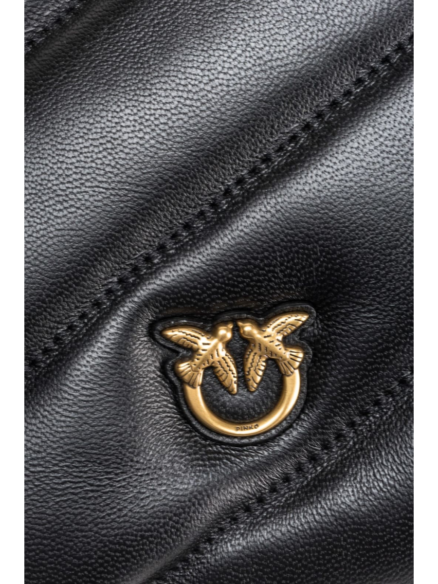 Сумка QUILTED NAPPA LEATHER FLAT BAG – black-antique gold