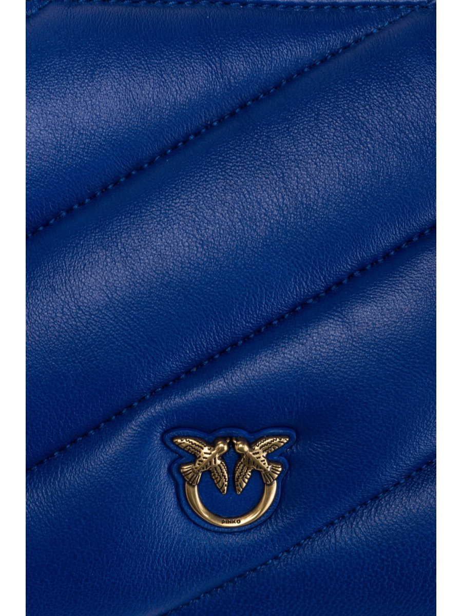 Сумка QUILTED NAPPA LEATHER FLAT BAG – clematis blue-antique gold