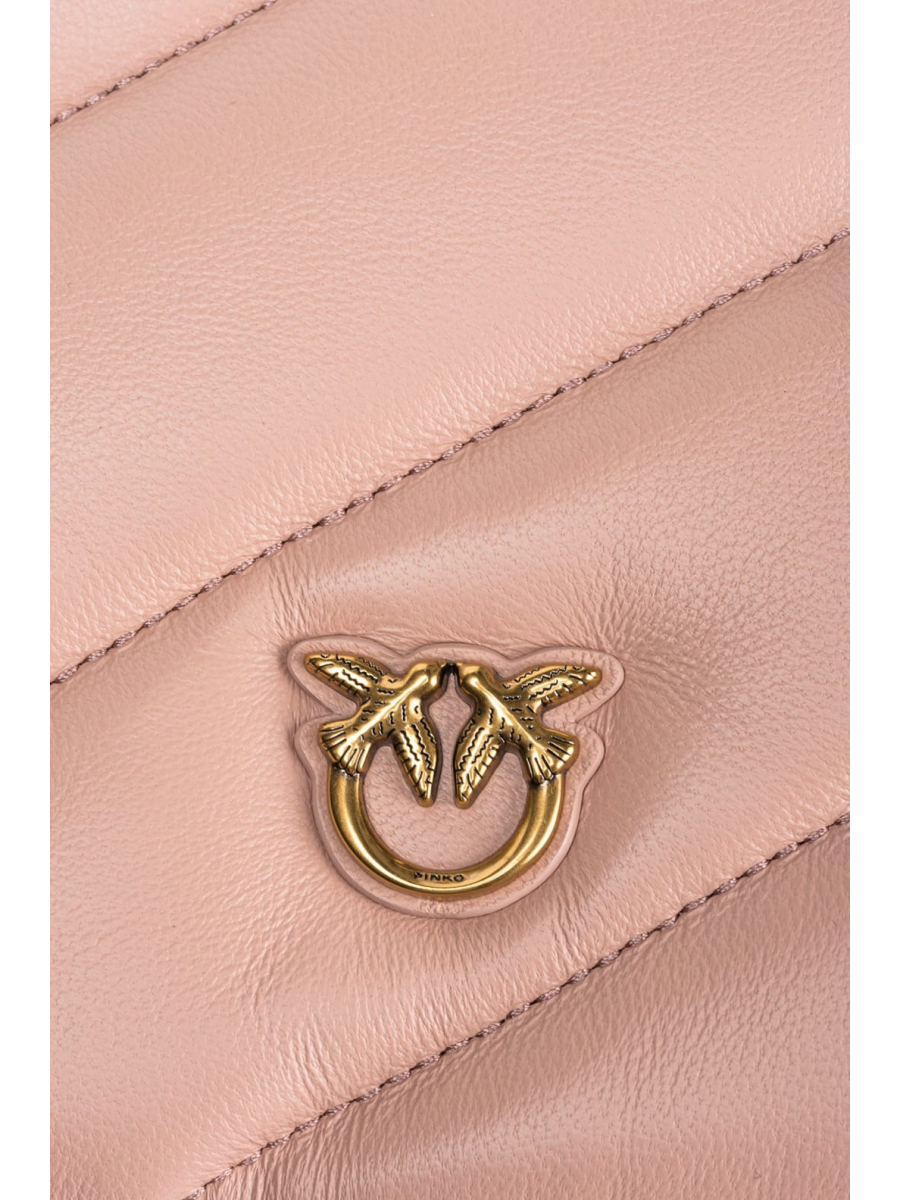 Сумка QUILTED NAPPA LEATHER FLAT BAG – pink/dusty pink-antique gold