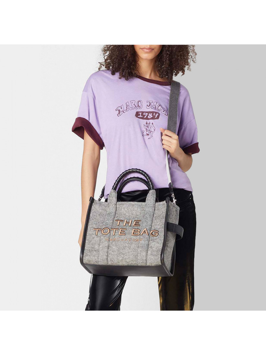 СУМКА MARC JACOBS THE FELT FLANNEL MEDIUM TOTE BAG HEATHER GREY