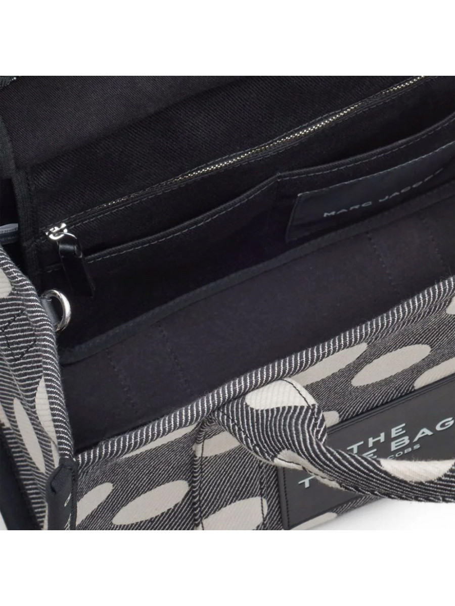 СУМКА MARC JACOBS THE SPOTS JACQUARD MEDIUM TOTE BAG BLACK/IVORY