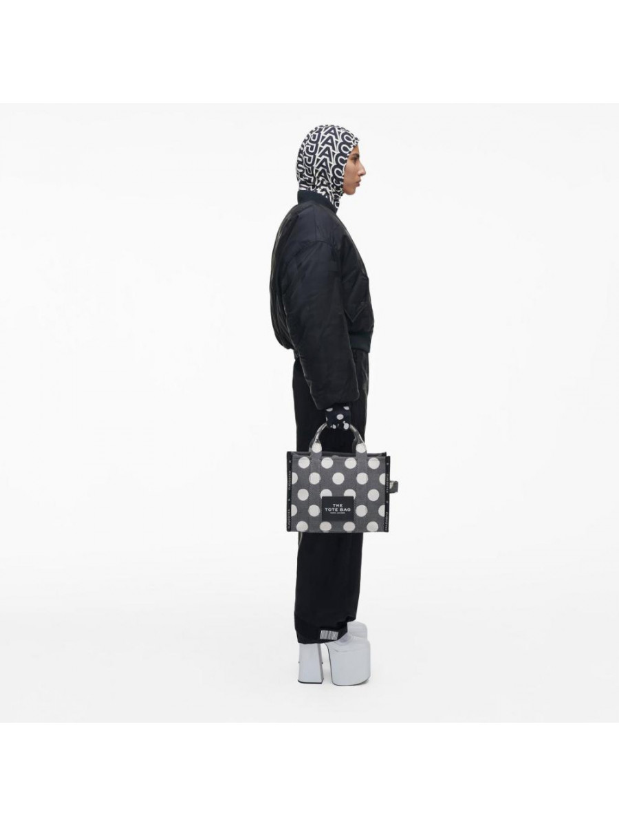 СУМКА MARC JACOBS THE SPOTS JACQUARD MEDIUM TOTE BAG BLACK/IVORY
