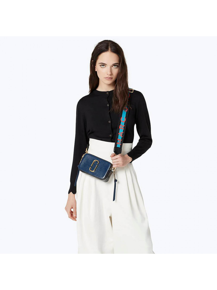 СУМКА MARC JACOBS LOGO STRAP SNAPSHOT BLUE SEA MULTI