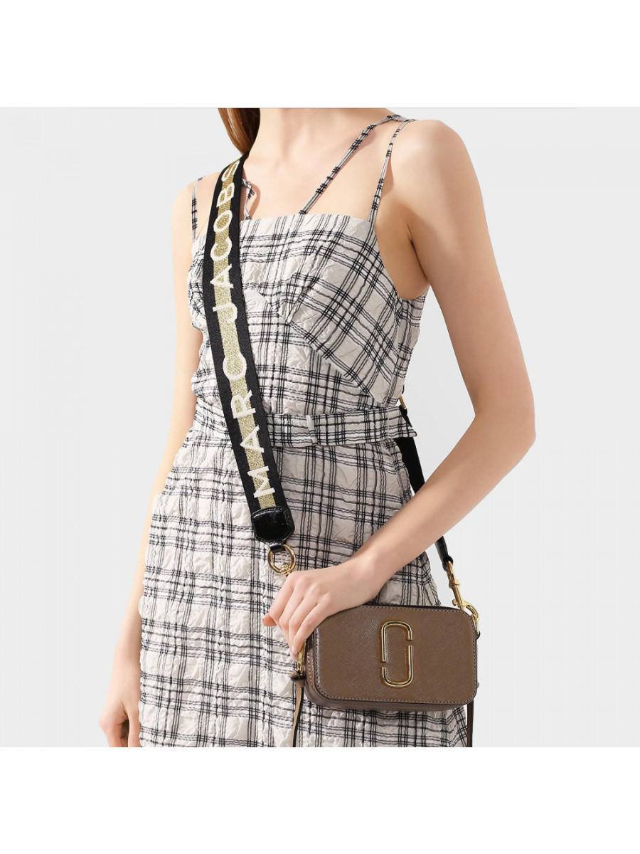 СУМКА MARC JACOBS LOGO STRAP SNAPSHOT FRENCH GREY MULTI