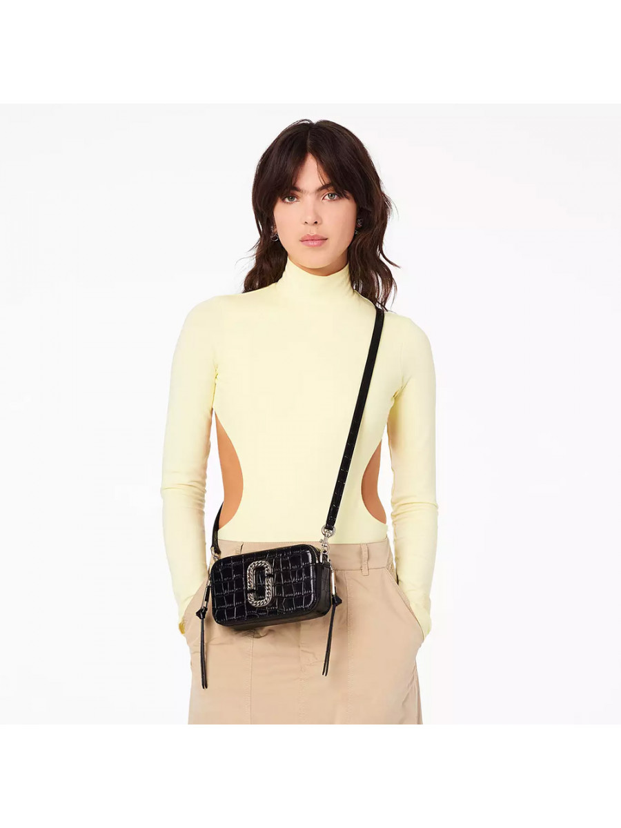 СУМКА MARC JACOBS THE CROC-EMBOSSED SNAPSHOT BLACK