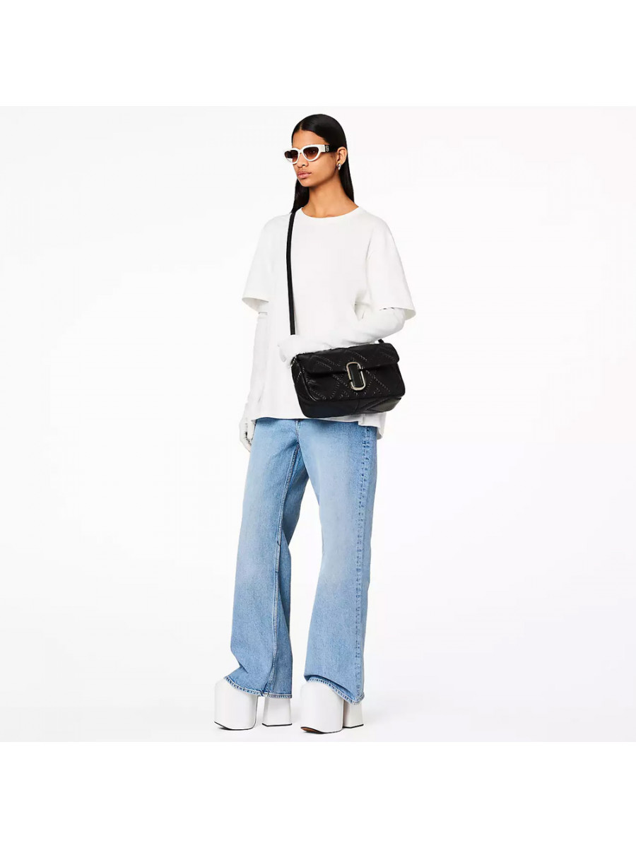 СУМКА THE QUILTED LEATHER J MARC LARGE SHOULDER BAG BLACK