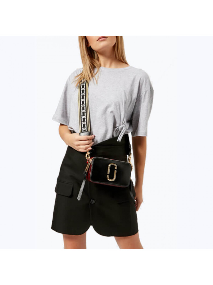 СУМКА MARC JACOBS THE SNAPSHOT CAMERA BAG BLACK/CHAINTI