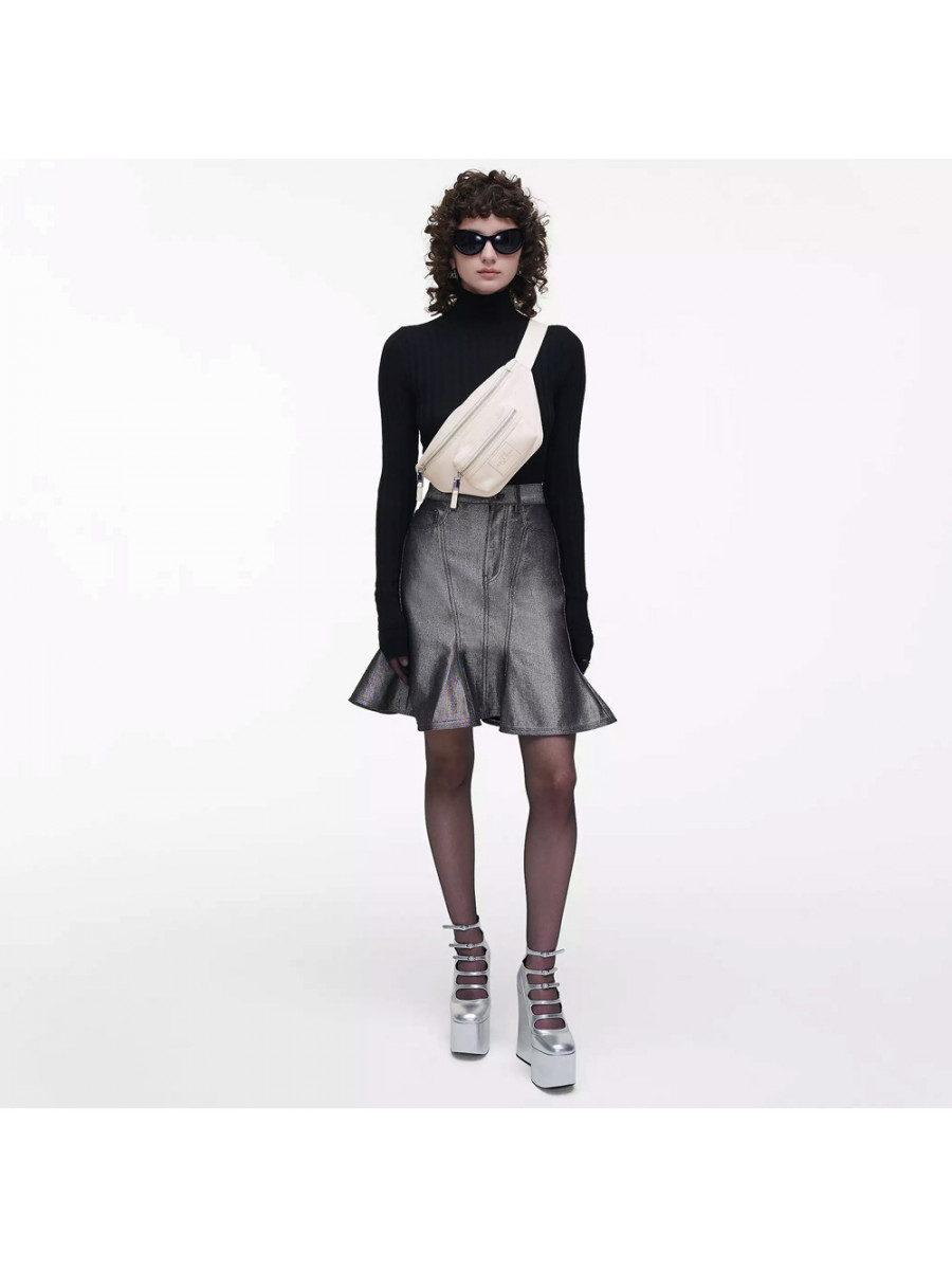 ПОЯСНАЯ СУМКА MARC JACOBS THE LEATHER BELT BAG COTTON/SILVER