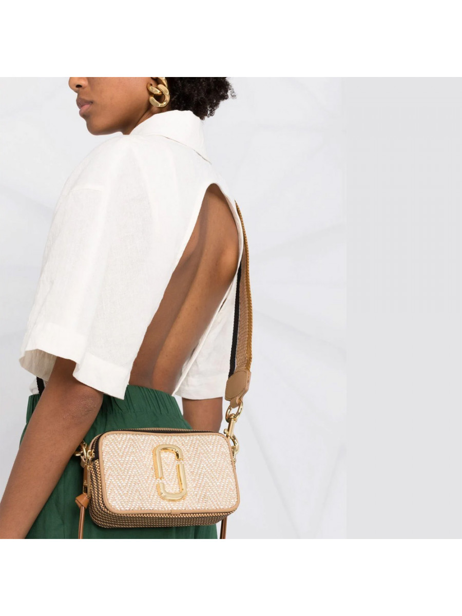 СУМКА MARC JACOBS THE MIXED MEDIA SNAPSHOT CROSSBODY BAG BEIGE